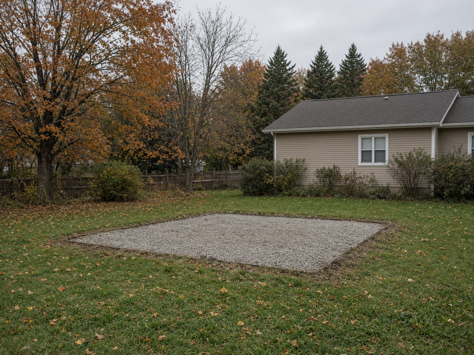 Yard after shed removal